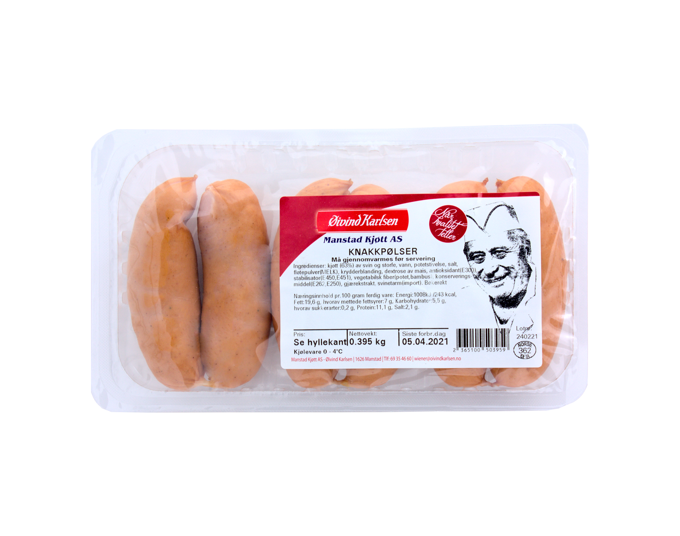 KNAKKPØLSER 400 gram
